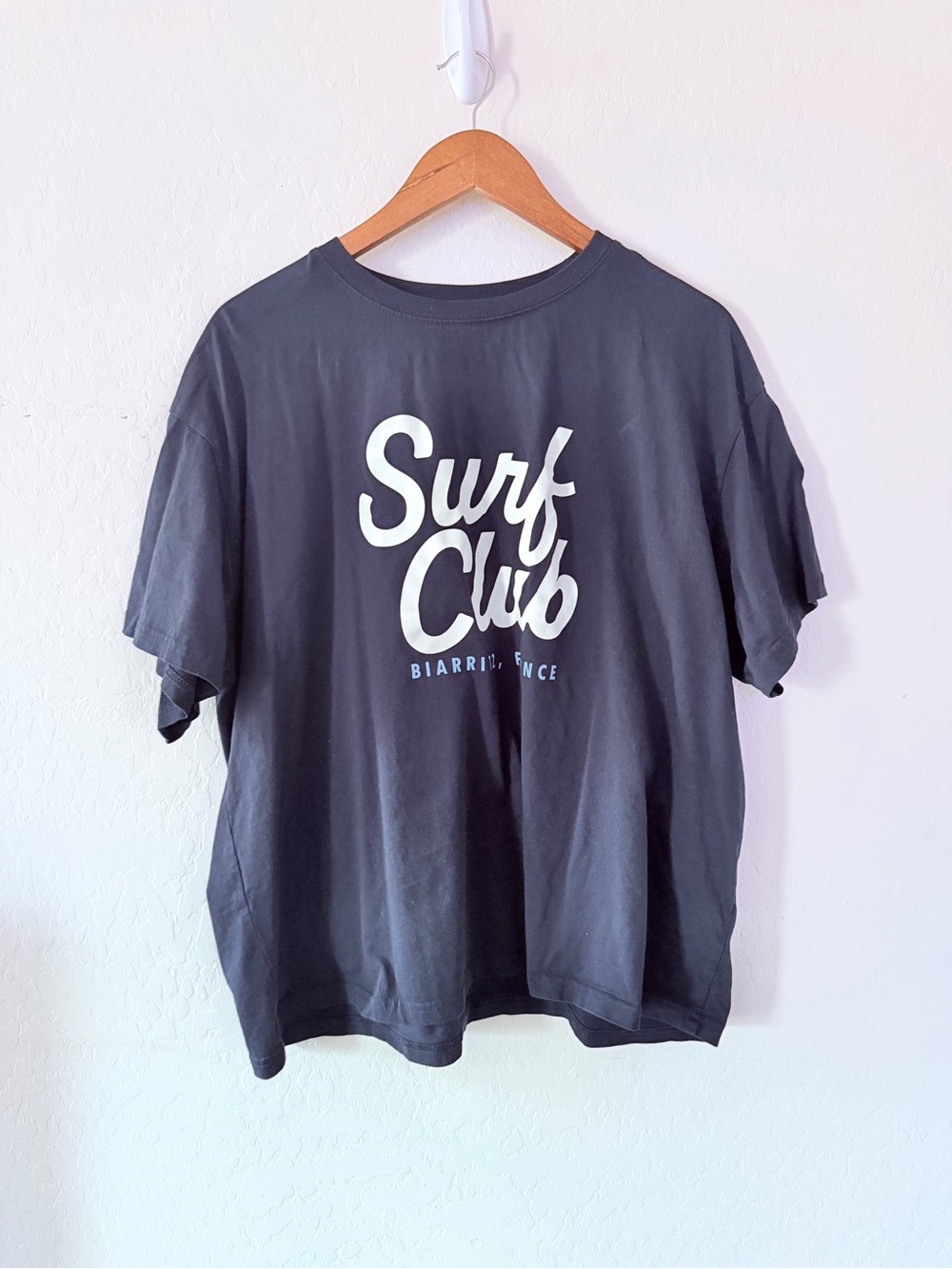 H&M Surf Club Biarritz France Graphic T-Shirt Women’s XL Navy Blue Short Sleeve